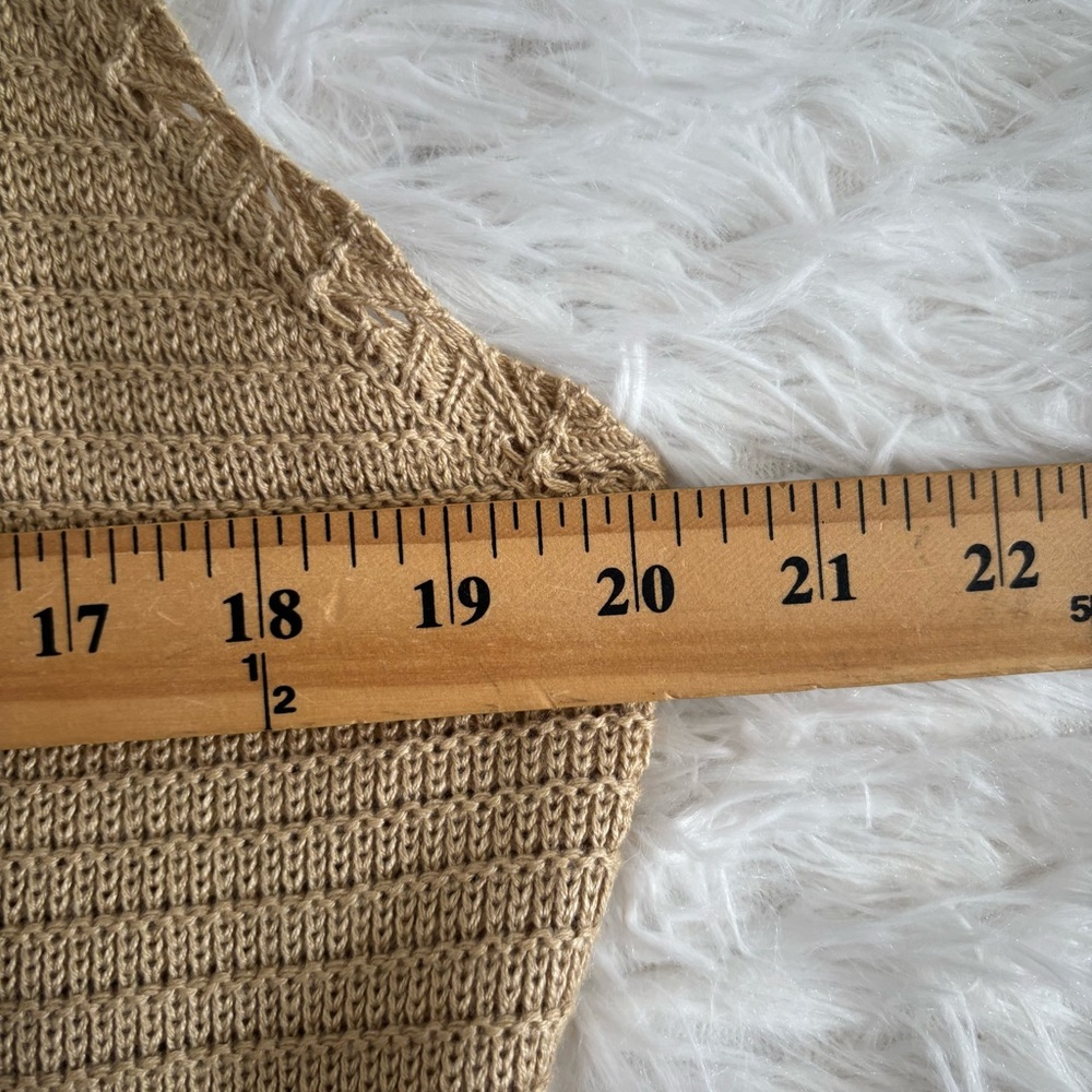Madden Girl Womens Crochet Cami Mini Dress Size 2X Tan Boho Beach Vacation - Picture 5 of 7